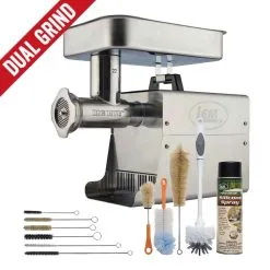 LEM Dual Grind #22 Big Bite Meat Grinder + 11pc Grinder Cleaning Kit