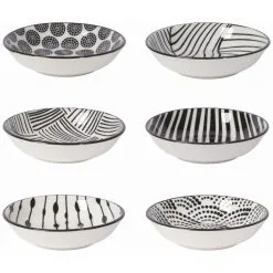 Danica Brands Now Designs By Danica 2oz Pinch Bowls (Set Of 6) | Black Bits & Dots